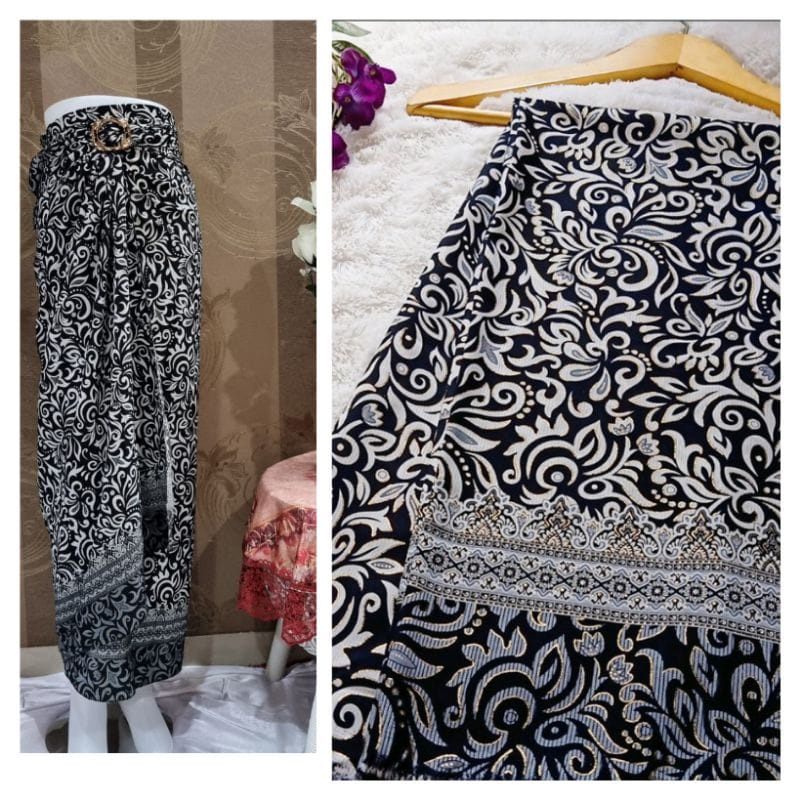 ROK LILIT SONGKET MOTIF BATIK WANITA MK BIRU BAWAHAN KEBAYA WISUDA DAN KONDANGAN + GRATIS RING