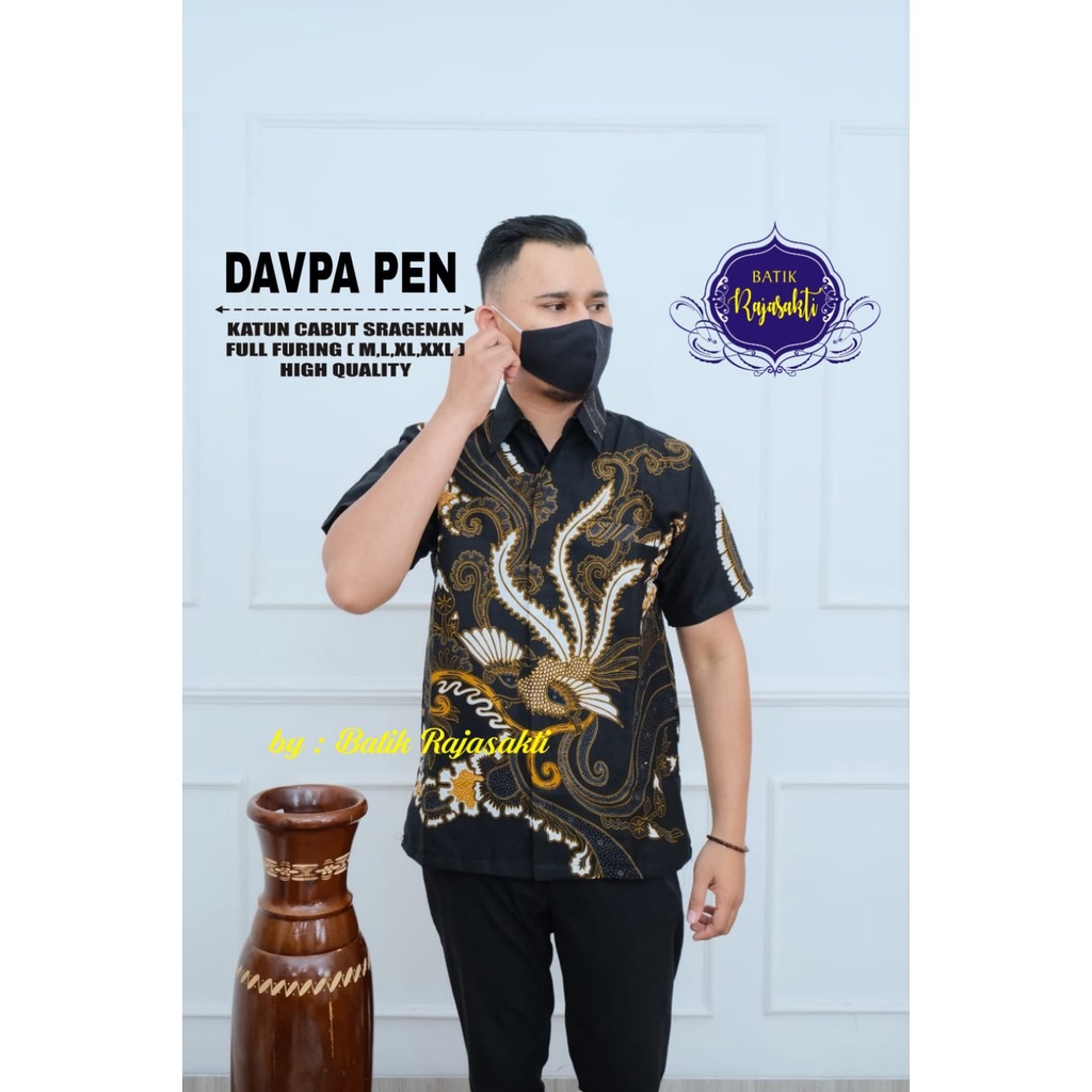 DAVPA RAJASAKTI BATIKSOLOAMANAH KEMEJA BAJU BATIK PRIA SOLO LENGAN PENDEK PANJANG LAPIS FURING ATASAN BATIK PREMIUM MODERN KATUN HALUS GAJAHSORA GALING INDAH GALING MERAH BURUNG BERSUA GALING MEWAH GANDRAWATI GANJAR BORNEO GARUDA ABSTRAK GATOTKACA