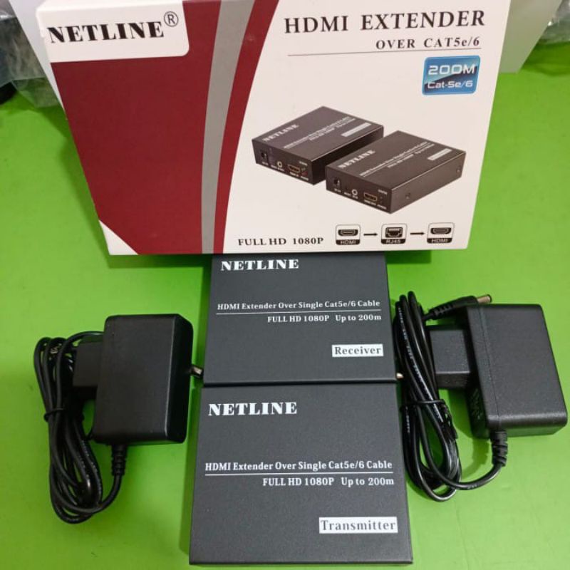 Netline HDMI Extender 200Meter Over Kabel Lan Caat5 / Cat6