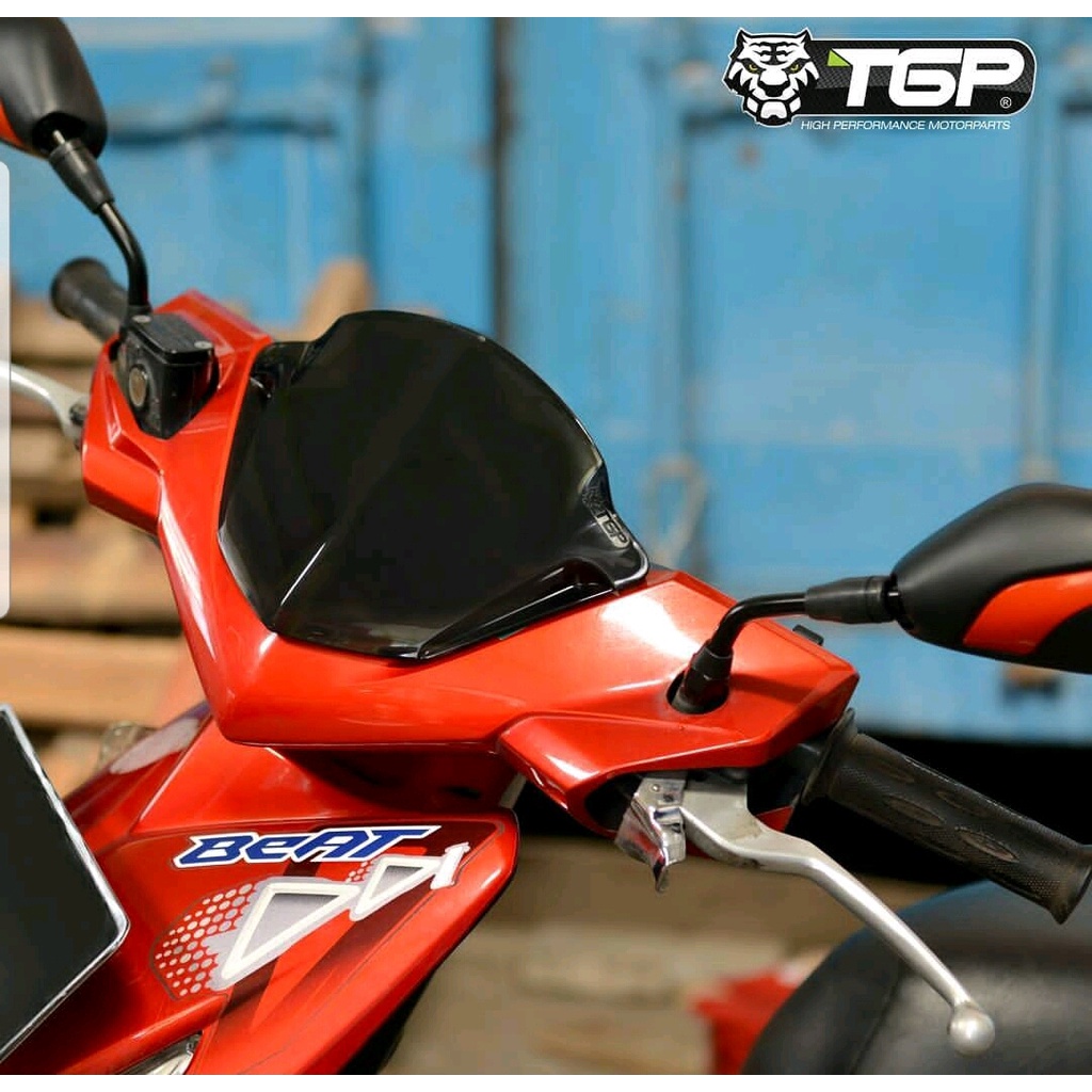 TGP Visor Motor Beat Karbu Warna Hitam Bahan akrilik berkualitas