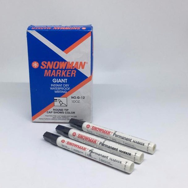 

STR 17 - Spidol Snowman Permanen marker G12 Original Hitam Biru Merah murah satuan ecer 1pcs