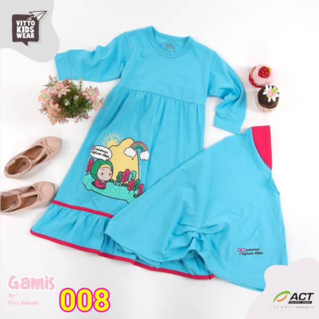 Gamis Kaos  Anak  Motivasi Vitto  Shopee Indonesia