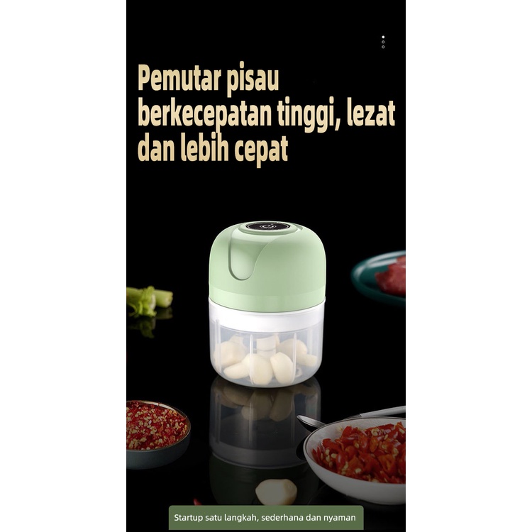 Blender Portable Alat Penggiling penghalus bumbu Dapur Elektrik Tanpa Kabel Mini Chopper