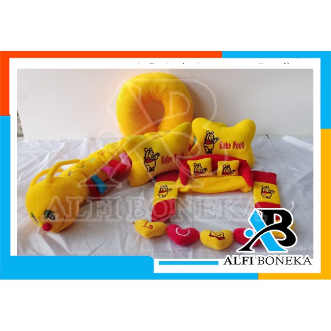 Paket Bantal Mobil dan bantal leher - Bantal sandar Mobil set murah - bantal mobil 8in1 boneka lucu