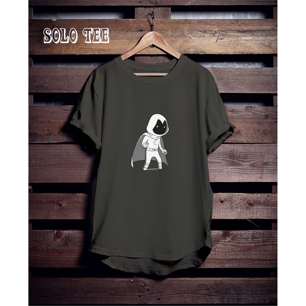 MOON KNIGHT CHIBI CARTOON GREY TSHIRT- MARVEL MOONKNIGHT TSHIRT- LITTLE MOONKNIGHT TSHIRT