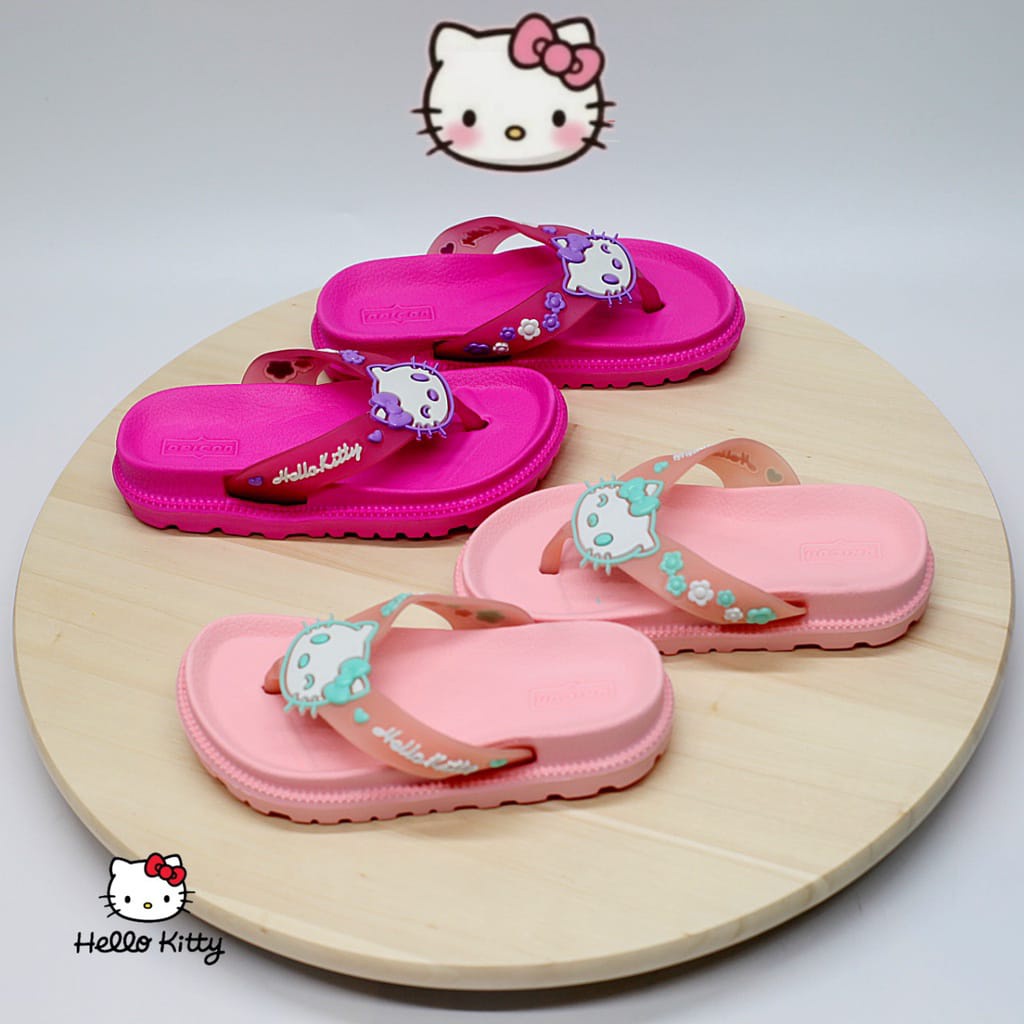 Sandal Jepit Anak Perempuan Motif Hello kitty Bahan Karet Terbaru Kekinian Size 24-35