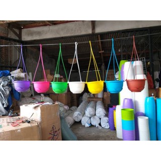 MIN ORDER 3 PCS Pot  bunga  gantung  warna  warni 21cm 