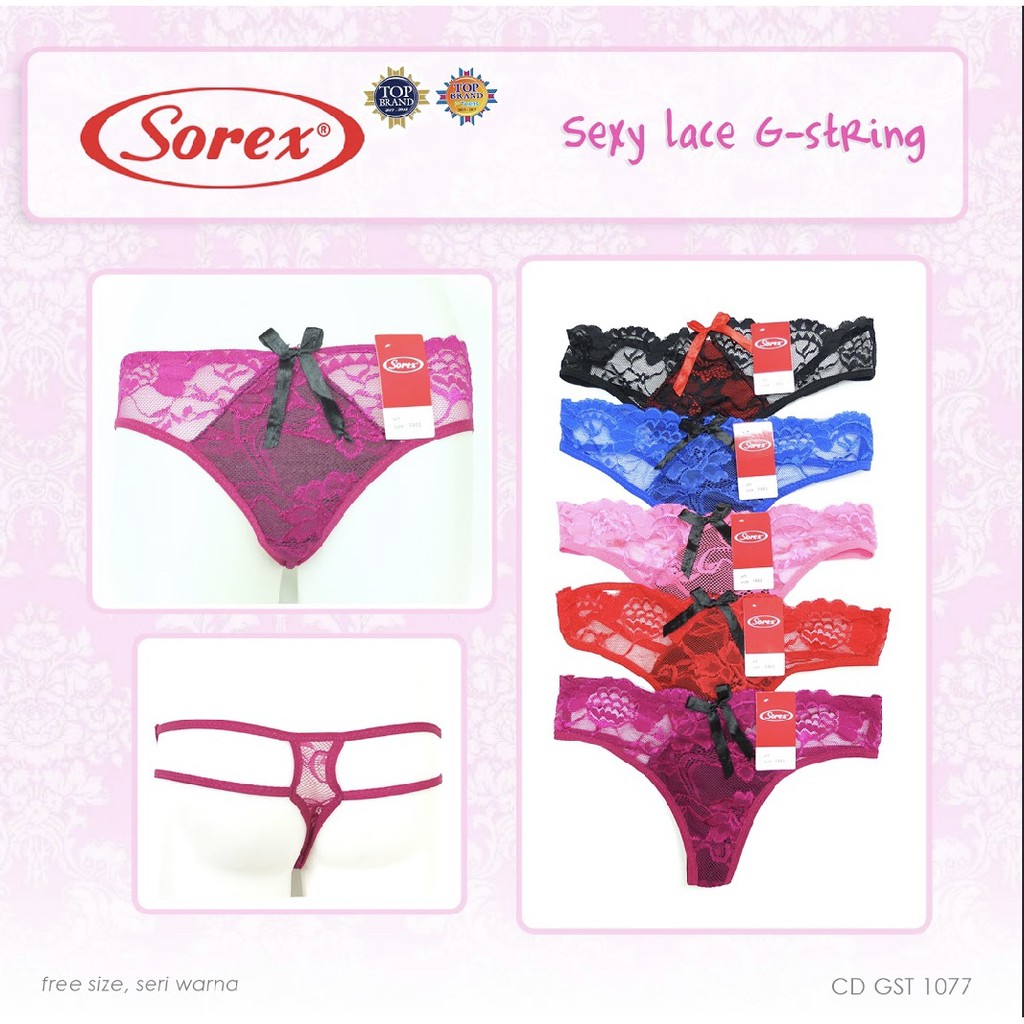 G-STRING CELANA DALAM WANITA SEXY TRANSPARANT G STRING OPEN SEKSI KUPU RENDA THONG