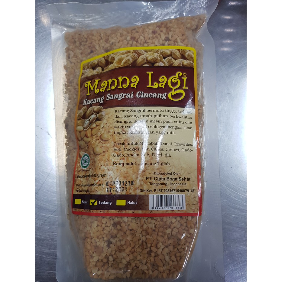 

Jual Kacang Tanah Sangrai / Cincang Kasar MANALAGI hancur topping 500gr Special