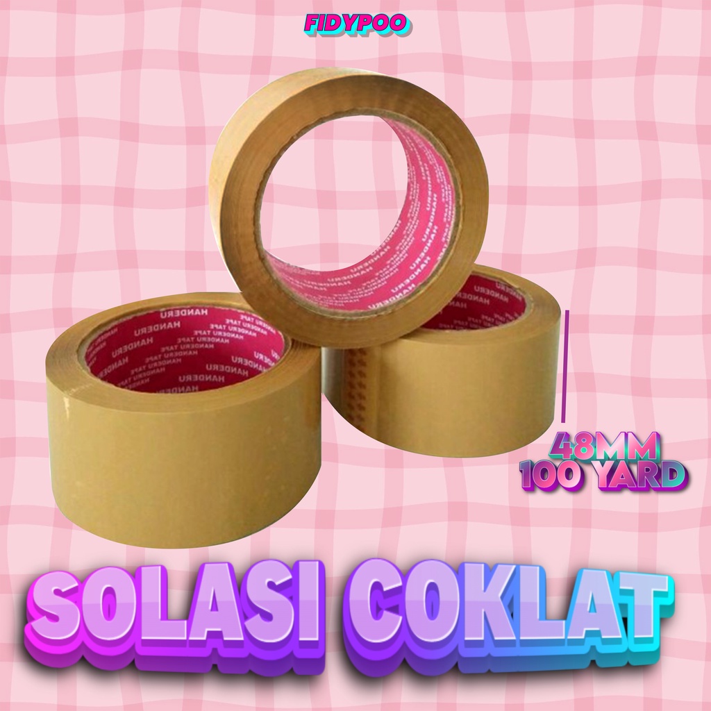 

LAKBAN COKLAT SOLASI COKLAT SOLASI PACKING 1 ROLL 100 YARD