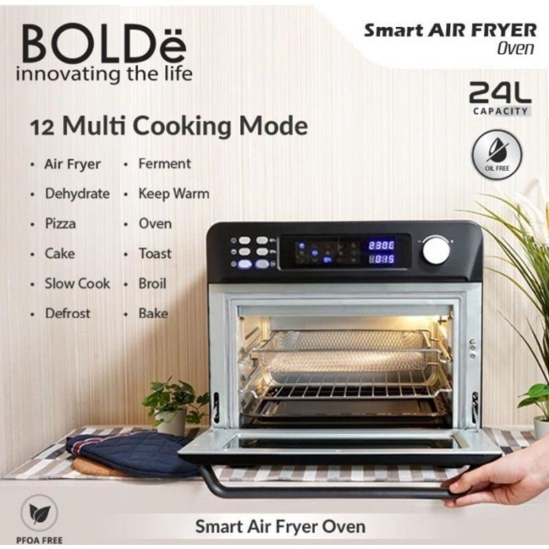 BOLDE Super  Smart Oven Air Fryer 24L Black Diamond Models Kerenz Original