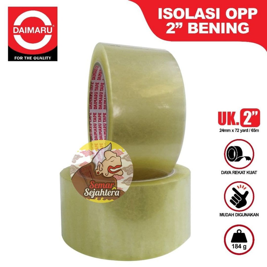 

[ROL] ISOLASI LAKBAN DAIMARU OPP 2 INCH X 90 YARD BENING / TRANSPARAN / COKLAT*