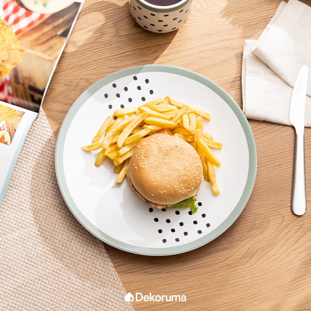 Dekoruma SUKA Piring Makan Keramik Motif Uk 26 cm - Dinner Plate