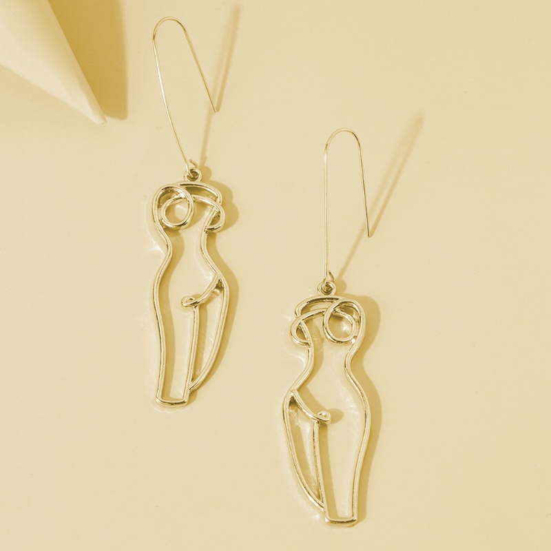 SIY  3 Pairs Abstract Lady Breast Statement Hoop Earrings Female Body Boob Earrings