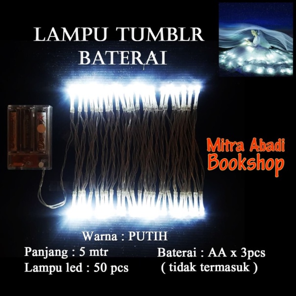 Lampu Natal LED Batre/Baterai A2 Panjang 5 Meter