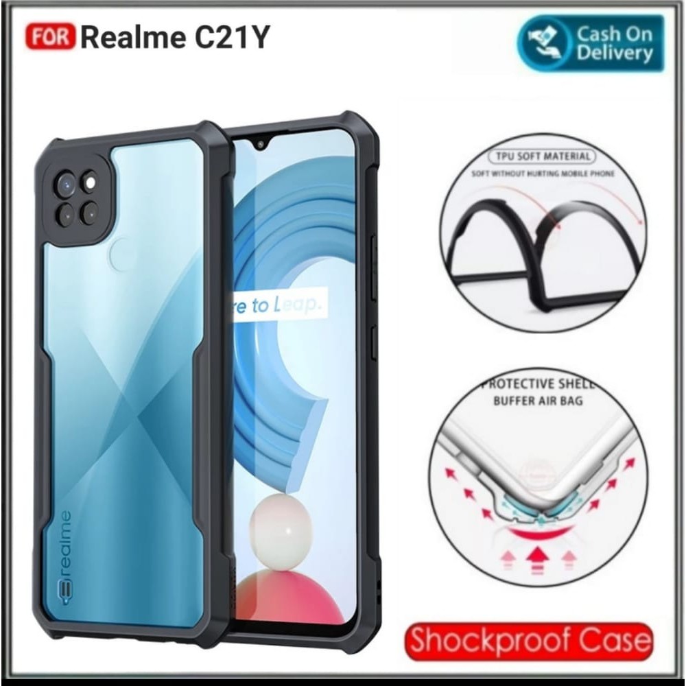 Case casing cover kondom Realme C21Y Soft Hard Tpu HD Transparan Fusion Shockprooft