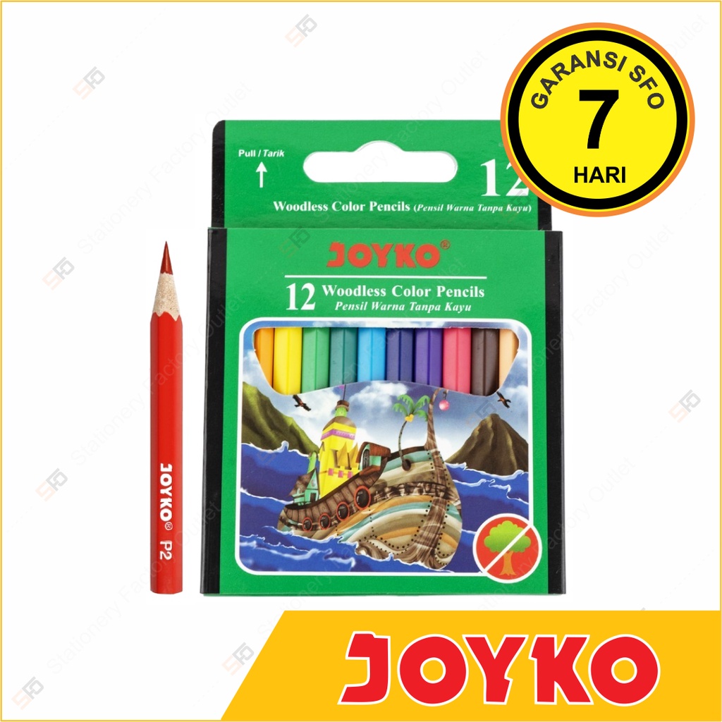 

Pensil Warna Woodless Joyko isi 12 mini - CP-107