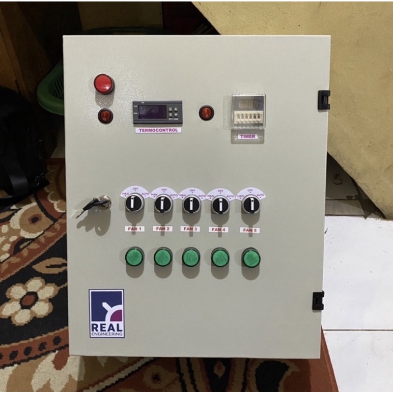 Panel Blower Kandang Ayam Otomatis - 5 Fan 3 Phase