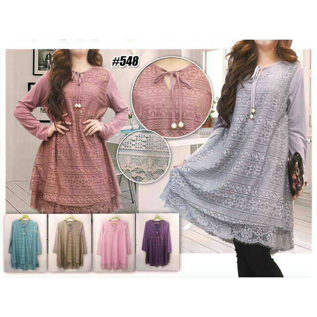 Baju Atasan Wanita blouse brokat import 548