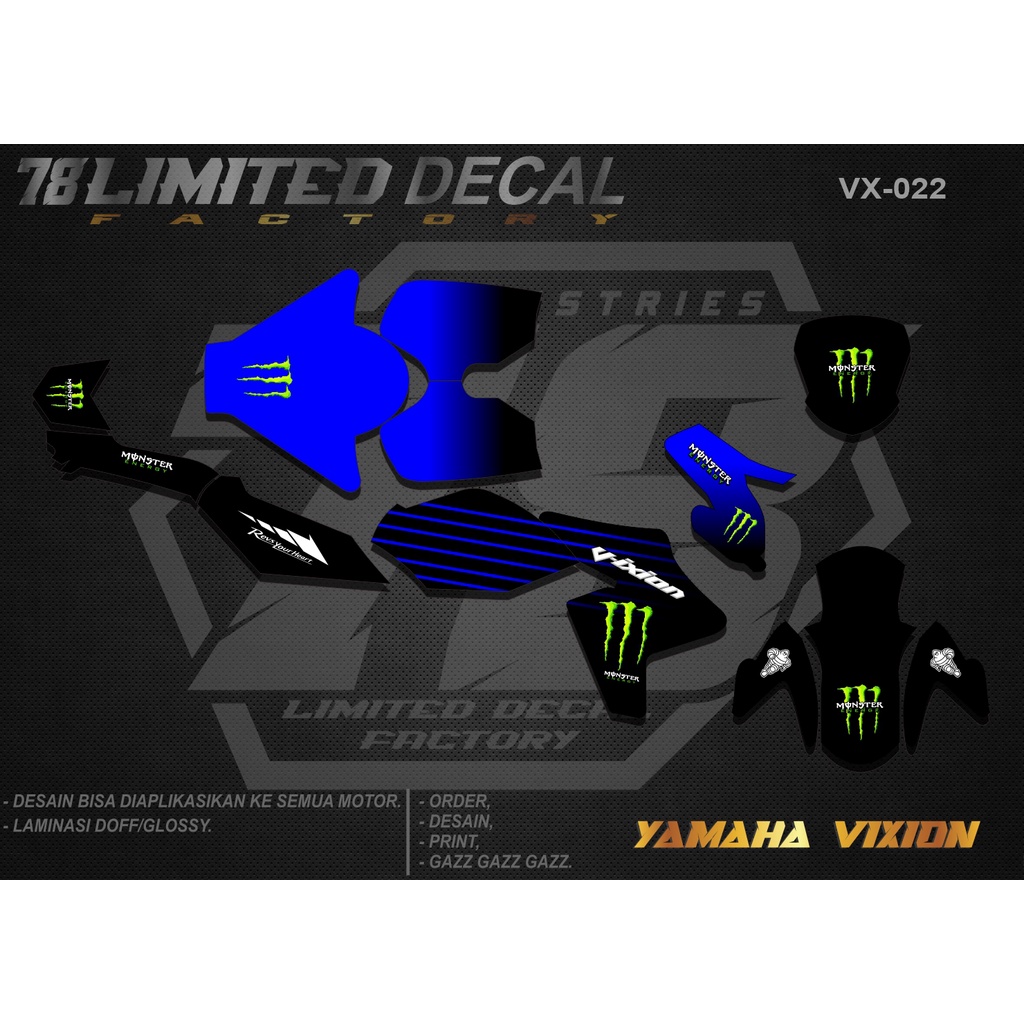 Decal Vixion Advance / Nva Full Body Desain Eror Monster Road Race 022