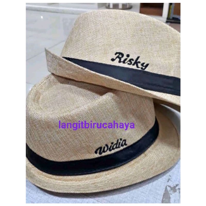 Fedora Anyam Import/Fedora Hat Bordir Nama