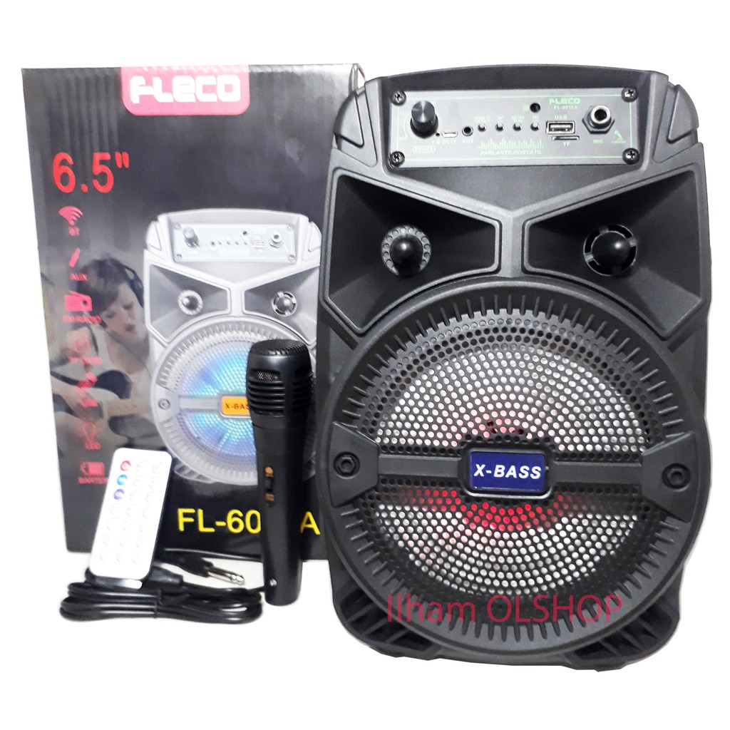 Speaker Fleco Super Bass F-6011 Bluetooth Speaker + Mic