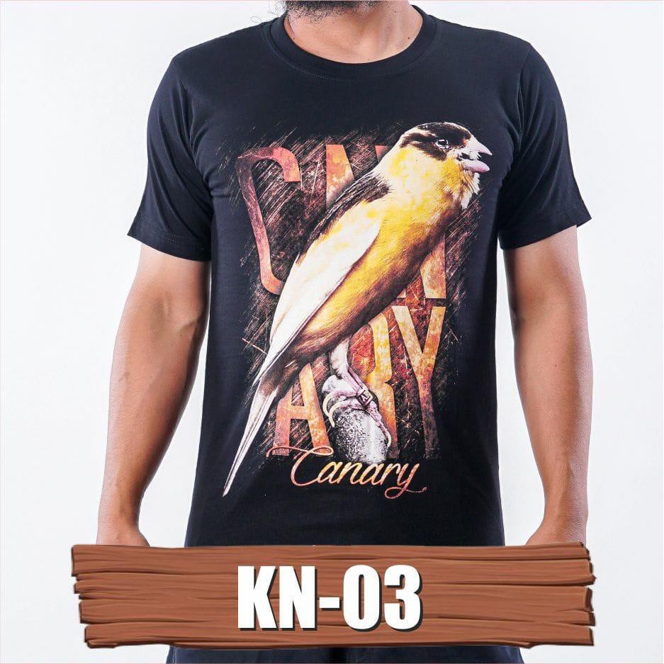 Baju Pria Distro Dewasa Keren Original Kicau Mania Kaos Gambar Burung kenari Jantan Gacor f1ys