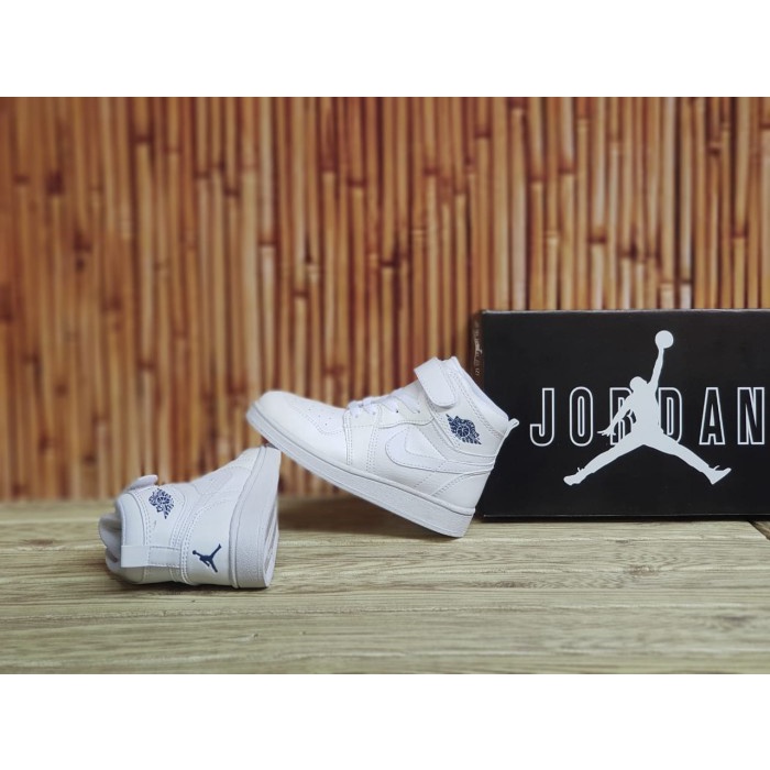 SEPATU ANAK NIKE AIR JORDAN 1 HIGH FULL WHITE KIDS PUTIH POLOS
