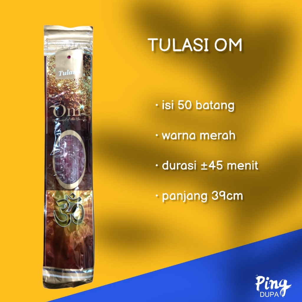 Dupa Hio Om Pouch isi 50 batang by  India Tulasi Nyala 60 Menit Wangi Sekali Cocok Untuk Ritual dan Aromaterapi