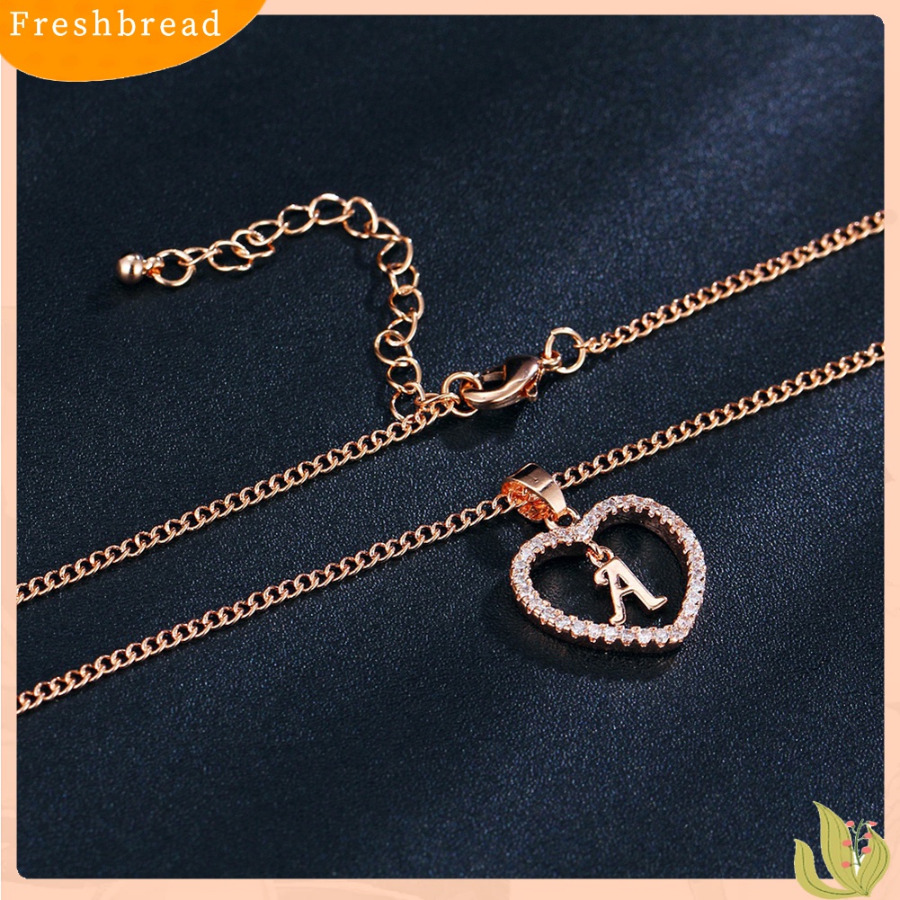 [TERLARIS]Concise Hollowed Heart Alphabet Unisex Necklace Jewelry Neck Chain Pendant Decor