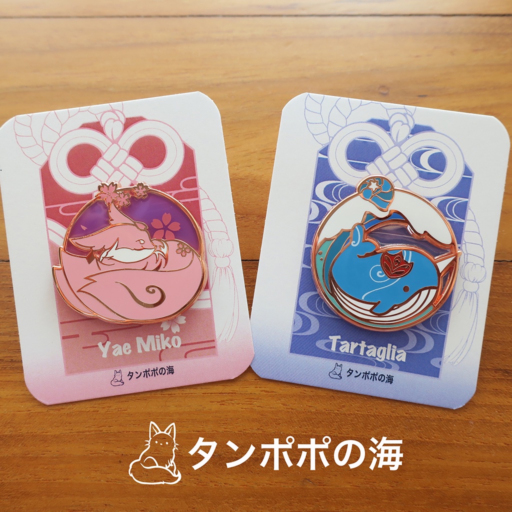 Yae Miko & Tartaglia Enamel Pin by Tanpopo no Umi