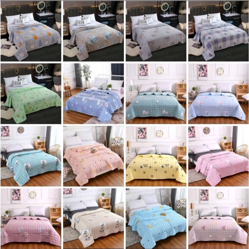 SRH Indonesia selimut bedcover tipis katun bodir ukuran 200x230 selimut dewasa selimut katun tipis h