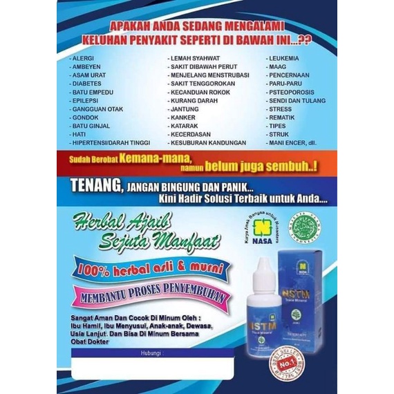 NSTM NASA | Obat Segala Penyakit