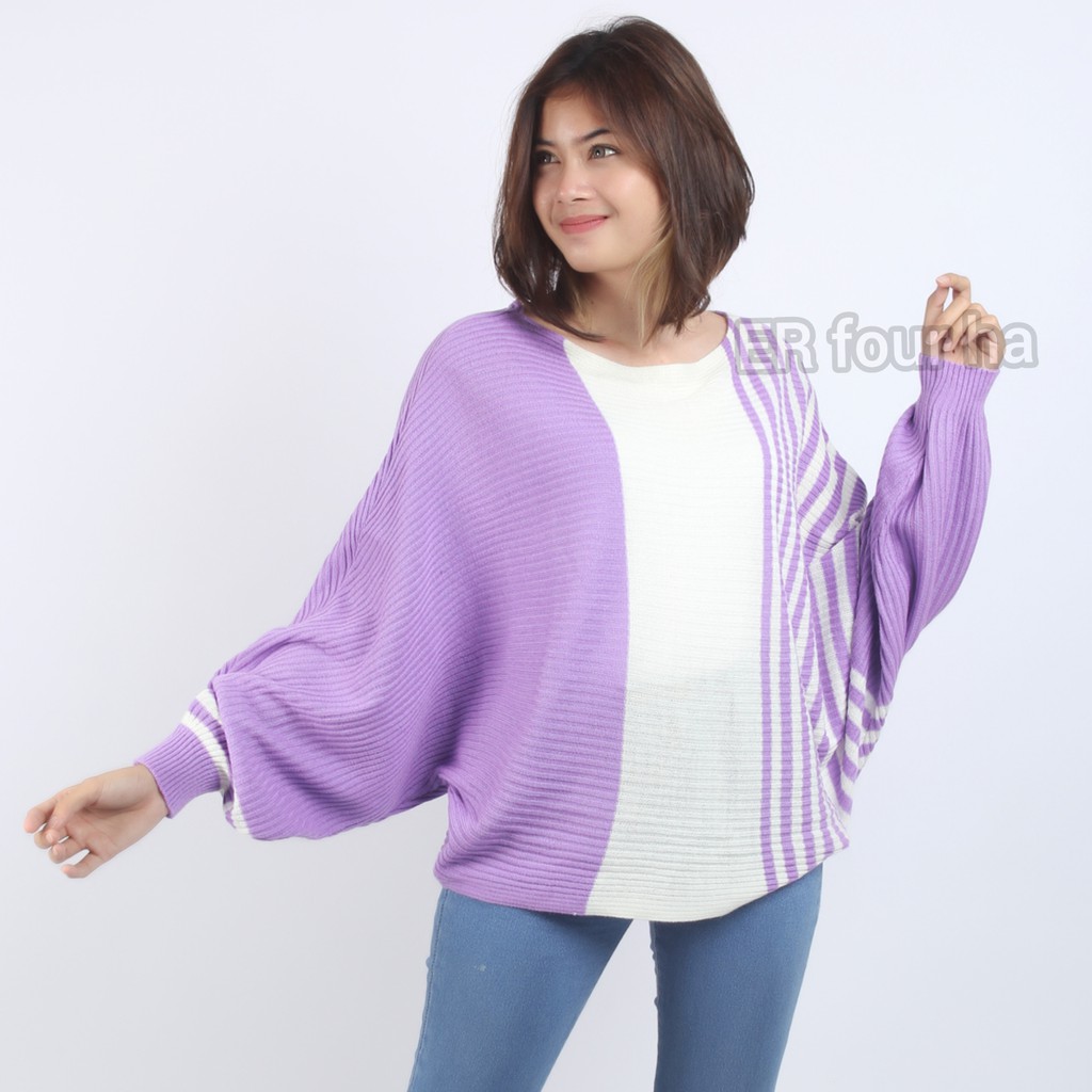 ALEXSA batwing | sweater oversize | blouse rajut | lasperal fashion wanita | pakaian wanita