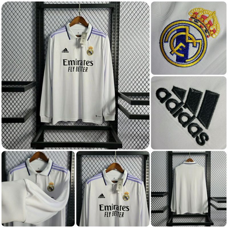 JERSEY BOLA MADRID HOME LONG SLEEVE LENGAN PANJANG NEW 2022 2023 GRADE ORI IMPORT