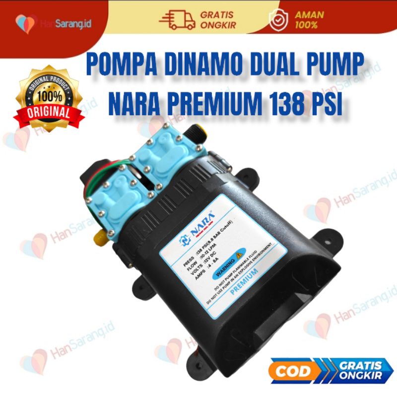 Pompa DC HIU Dual Pump Bigpump 138psi 8.8 Bar Dinamo NARA Double power 138 PSI Pompa 12 V