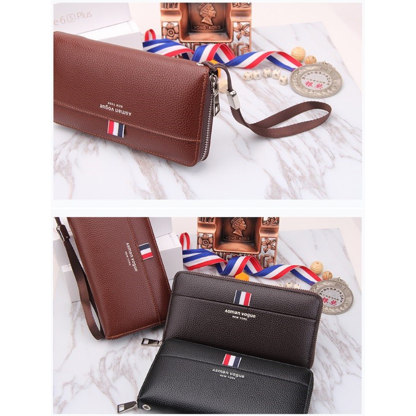 Dompet Unisex Pria Wanita Asli Import Bahan Kulit Asman Vogue - DA001 + DA002