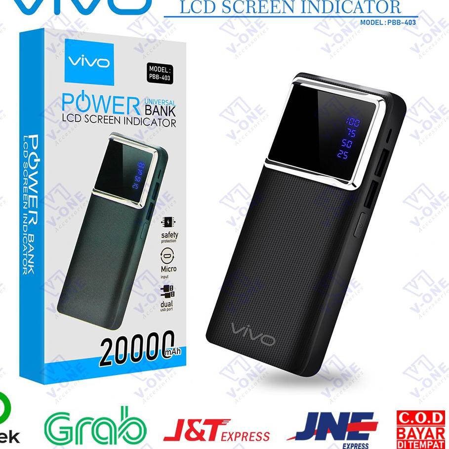 ➤ PB POWERBANK POWER BANK VIVO MURAH KAPASITAS 20000 mAh PBB 403 ➴