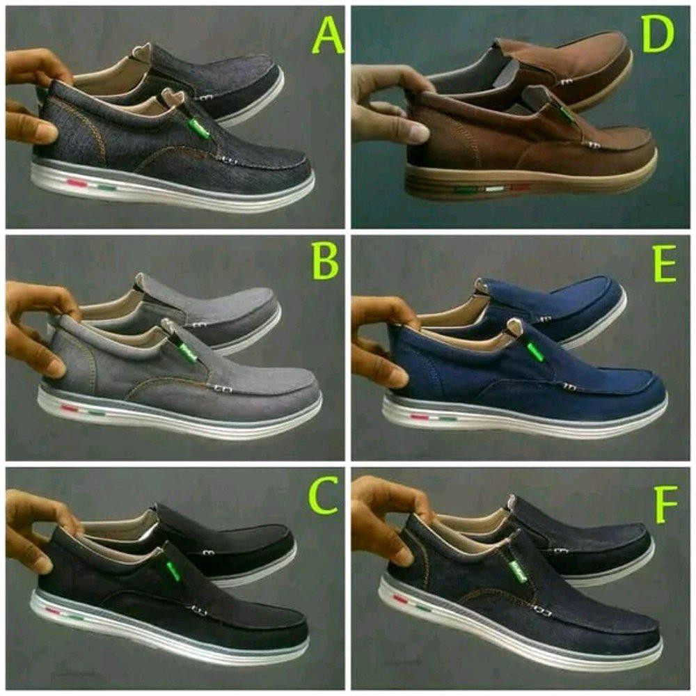 sepatu casual pria denim sepatu slip on pria santai denim sepatu slip on pria kickers denim sepatu