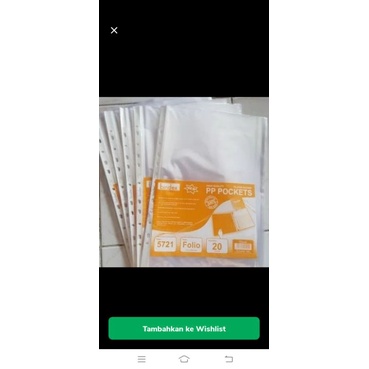 

PP pockets bindex f4 isi 25 lembar