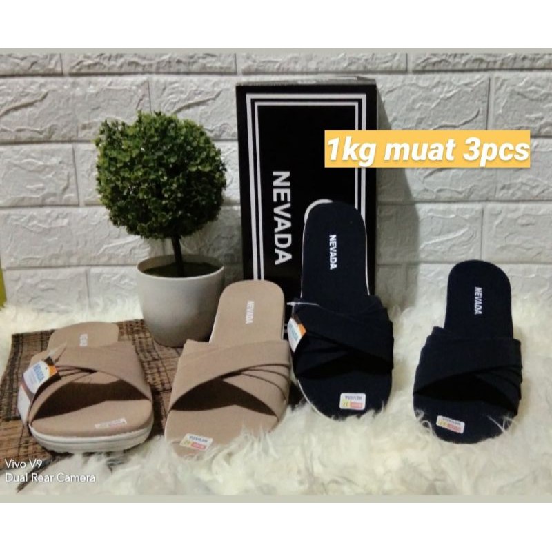 [GRATIS ONGKIR] PROMO SANDAL SLOP WANITA MURAH | SANDAL SLOP NVD POLOS-1