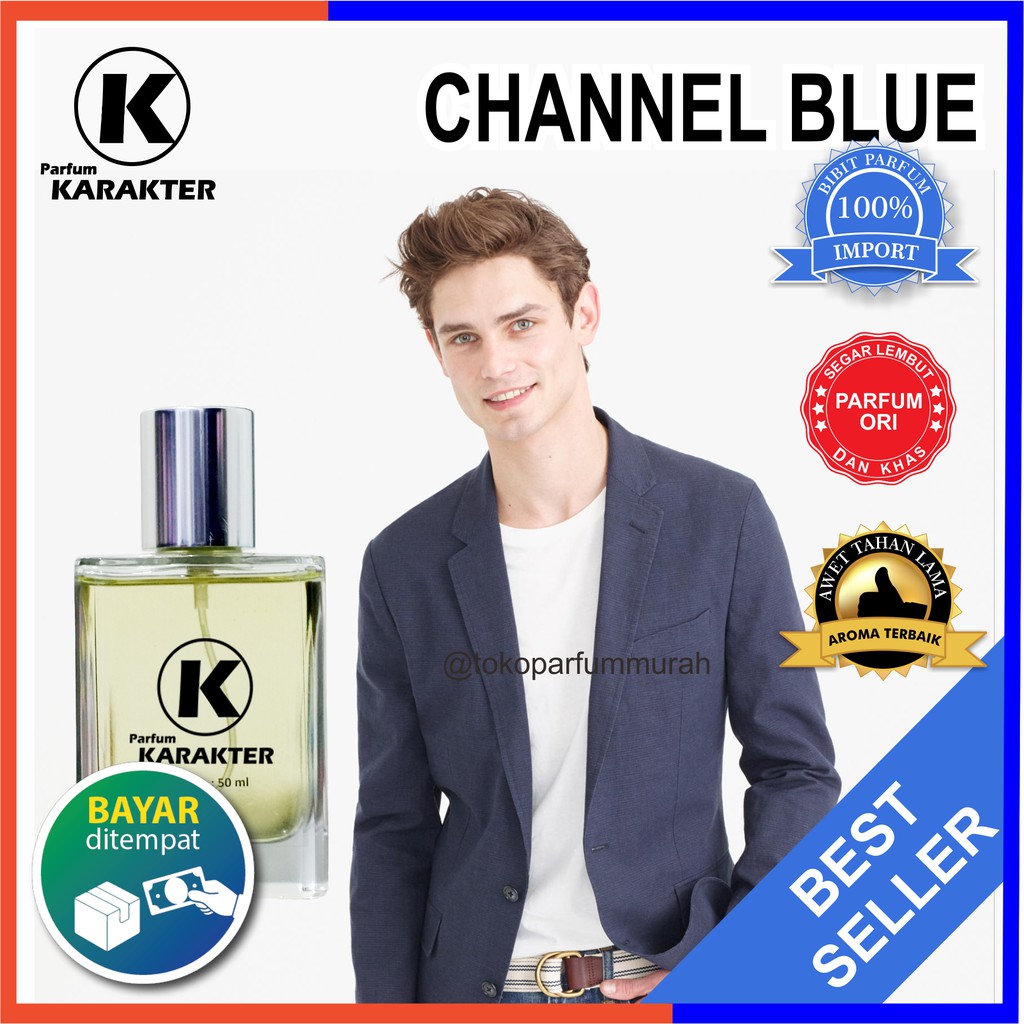 Bisa Cod | Parfum Cowok Chanel Blue  Bibit Parfum Import Wangi &amp; Tahan Lama  Kemasan 50ml