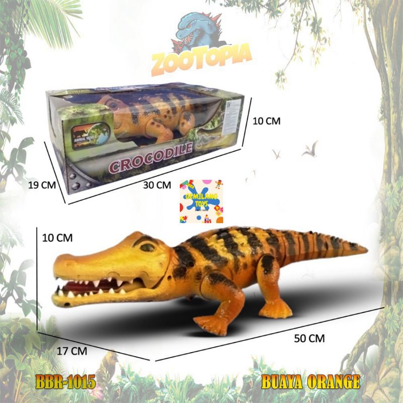 MAINAN BUAYA CROCODILE BATERAI MUSIC + LAMPU