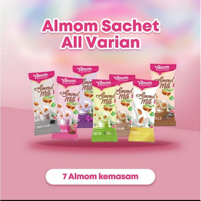 SACHET / ECER Almom Almond Milk Powder Premium / Pelancar ASI Sari Almond Bubuk