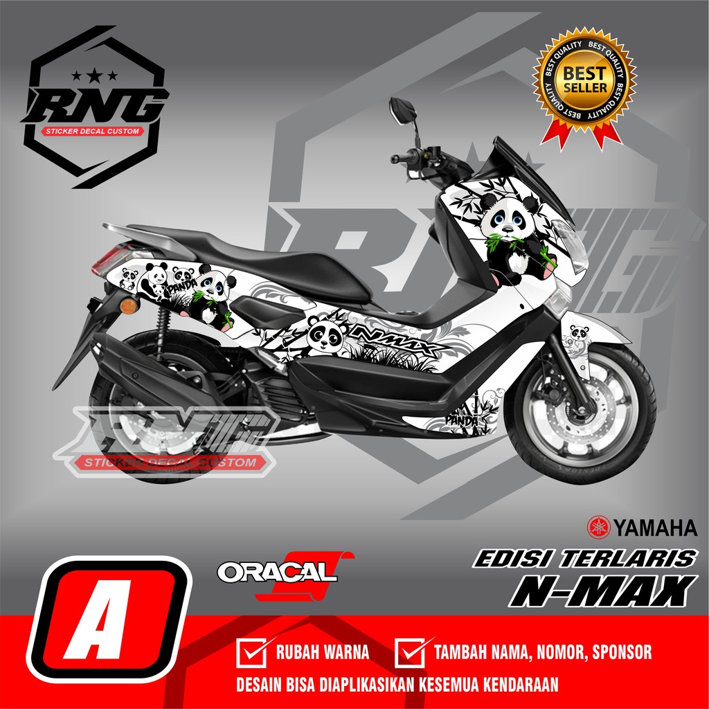 Nmax panda stiker/striping/decal/free ongkir