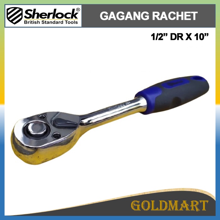 Gagang Rachet Original Sherlock Handle Kunci Sok/sock 1/2&quot; DR x 10&quot;