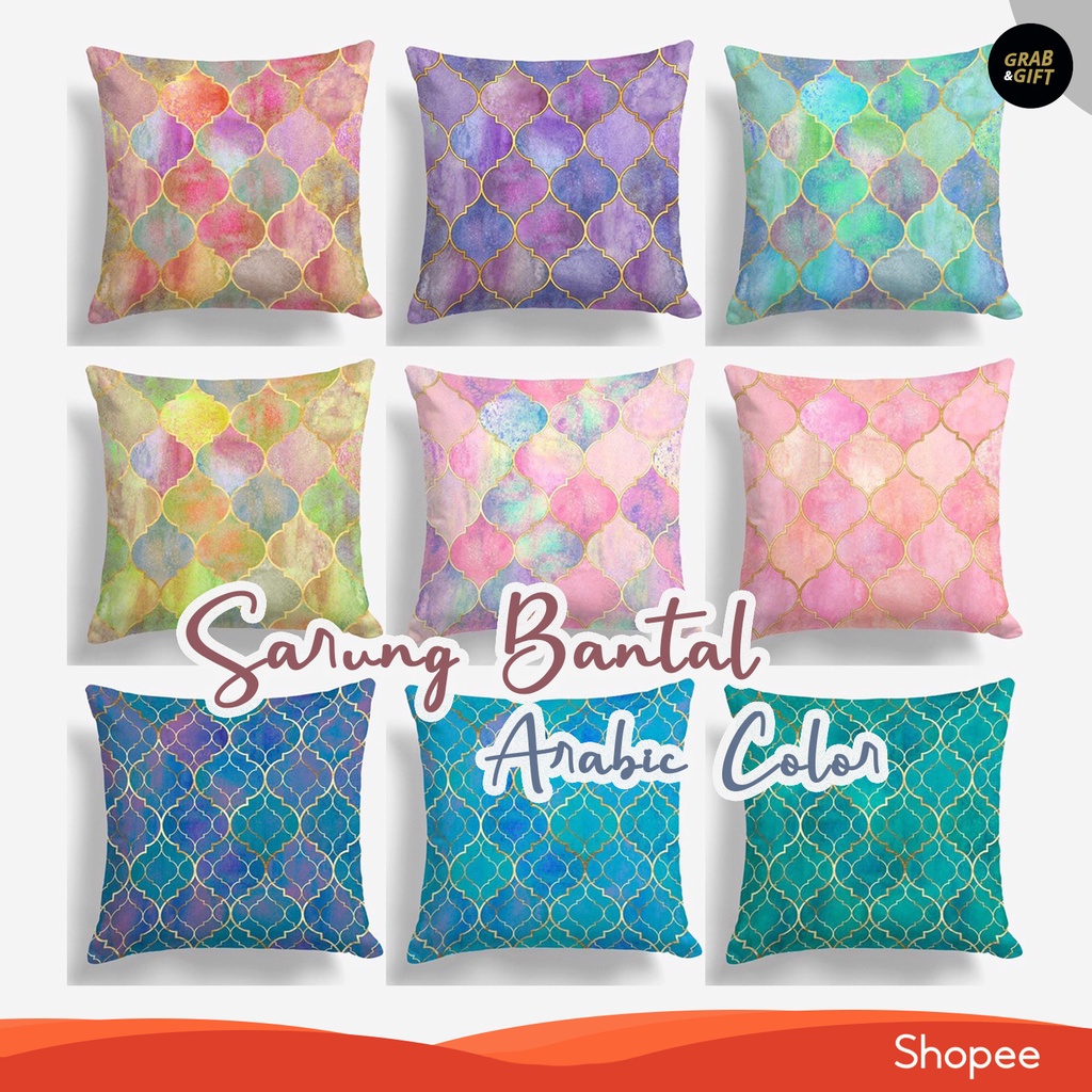 SARUNG Bantal Sofa Print 40x40 cm Motif Arabic Turkish Colorful