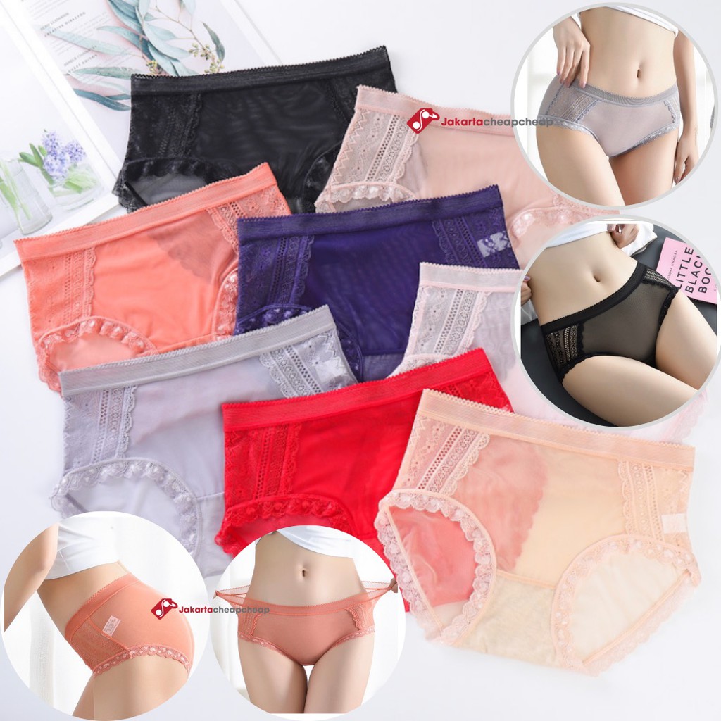 JC079 Celana Dalam Wanita Sexy Transparan Panty Lingerie Cewek Lace