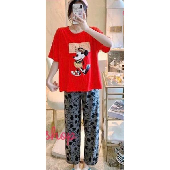 piyama murah Gucci mickey merah / piyama import / piyama lucu