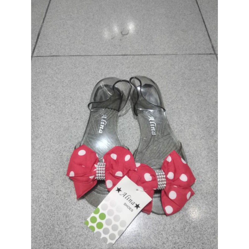 Home-MIMI Flatshoes Pita Kaca Polkadot (Anak Anak) / Sepatu transparan Anak 186-B import